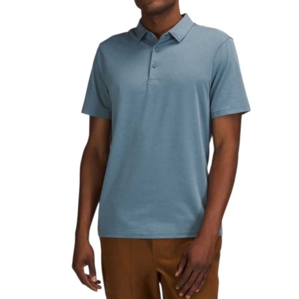 Men's Lululemon Evolution Short Sleeve Polo Shirt - River Blue
